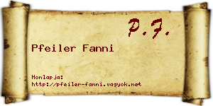 Pfeiler Fanni névjegykártya